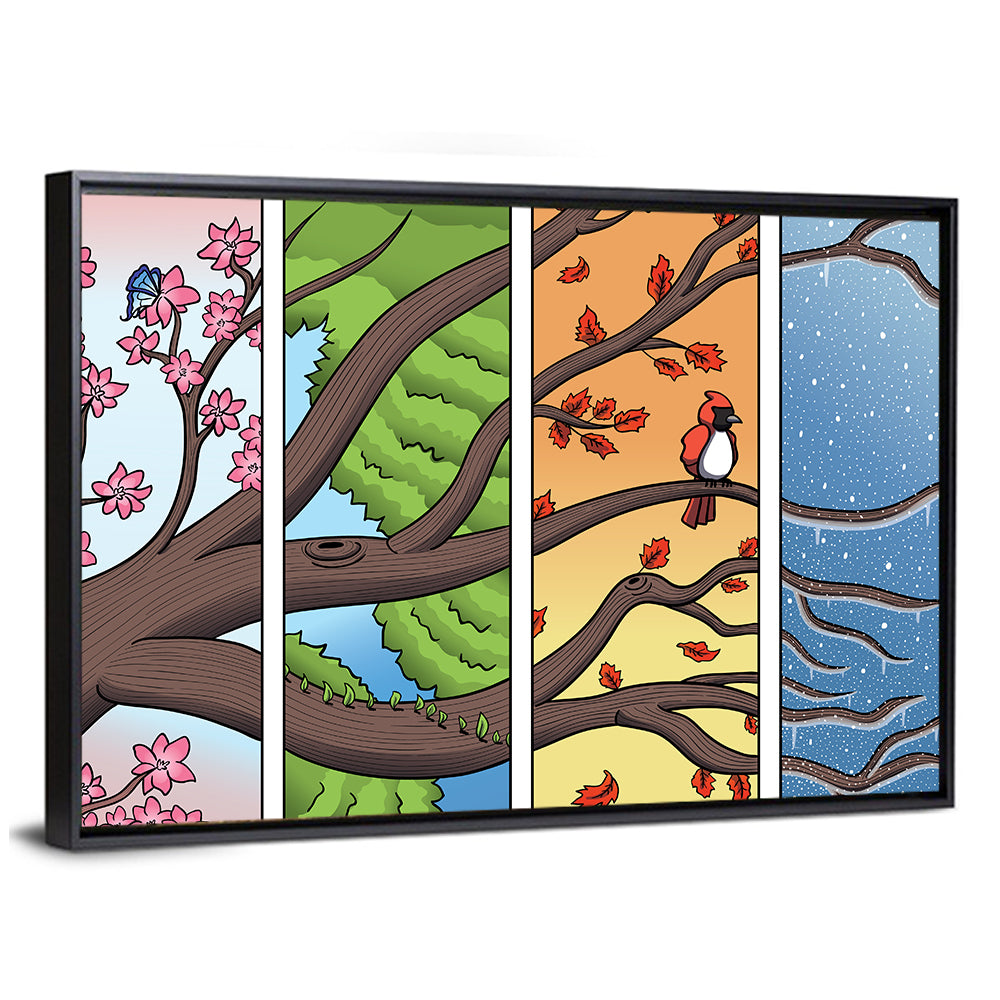 Four Seasons Tree Branch Wall Art