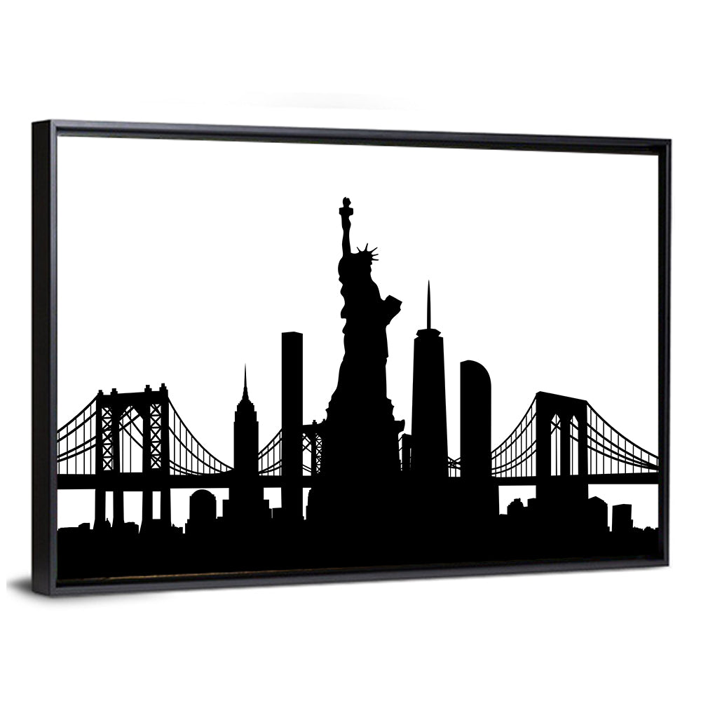 New York City Skyline Silhouette Wall Art