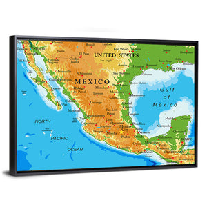 Mexico Relief Map Wall Art