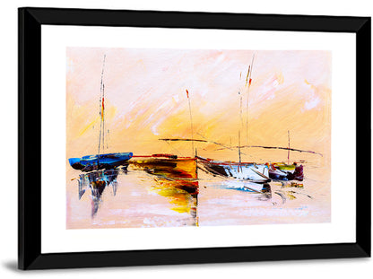 Harbor Boat Reflections Wall Art