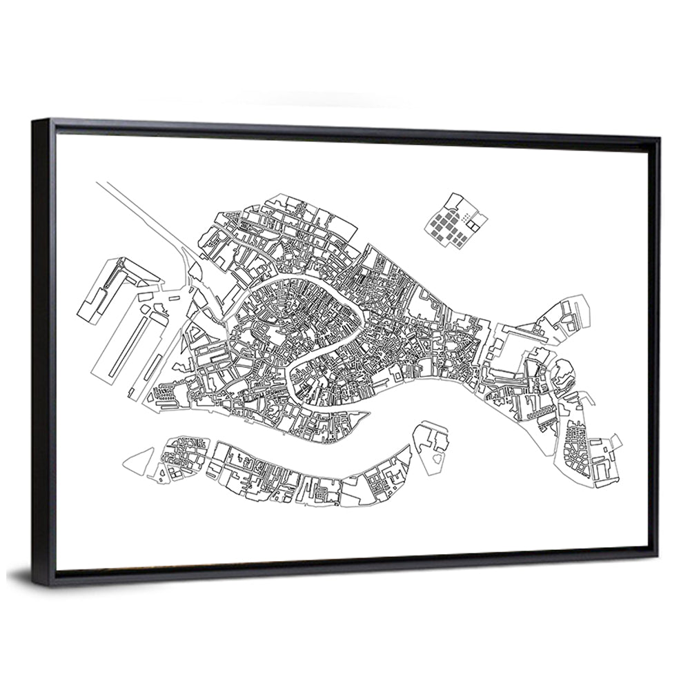 Venice City Map Wall Art