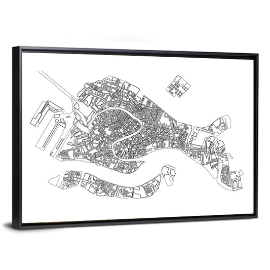 Venice Canal Map Wall Art