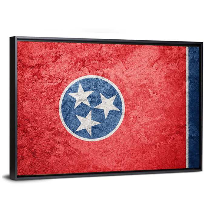Tennessee State Flag Wall Art as a framed canvas