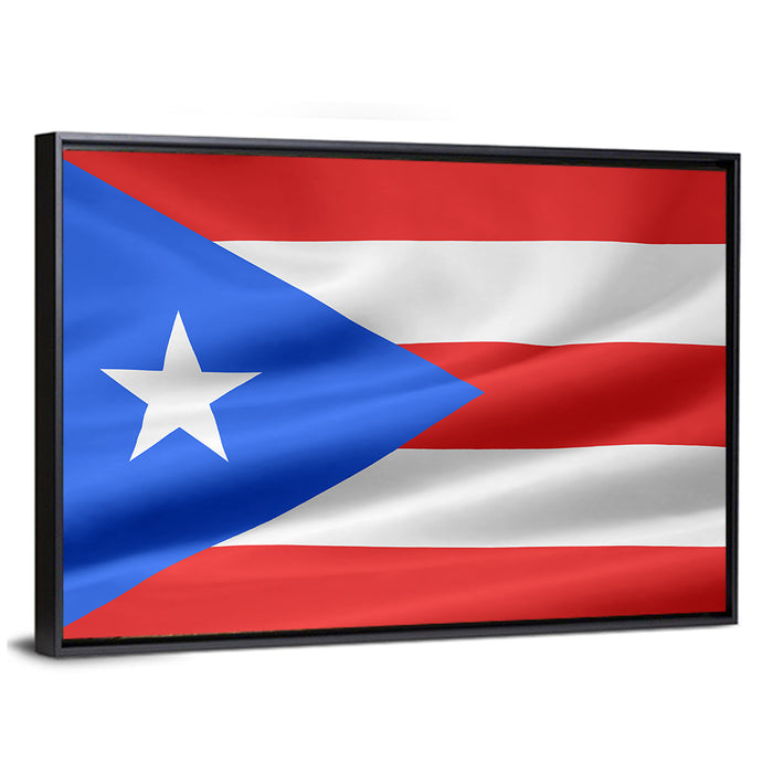 Flag of Puerto Rico Wall Art as a framed canvas