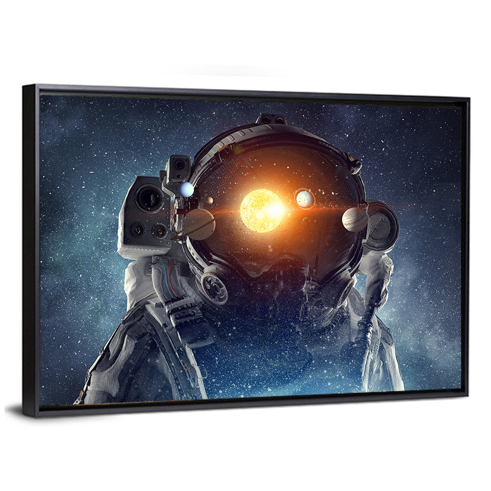 Astronaut Helmet with Solar System Wall Art