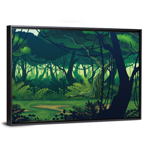 Seamless Jungle Forest Wall Art