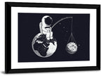 Little Astronaut Fishing the Moon Wall Art