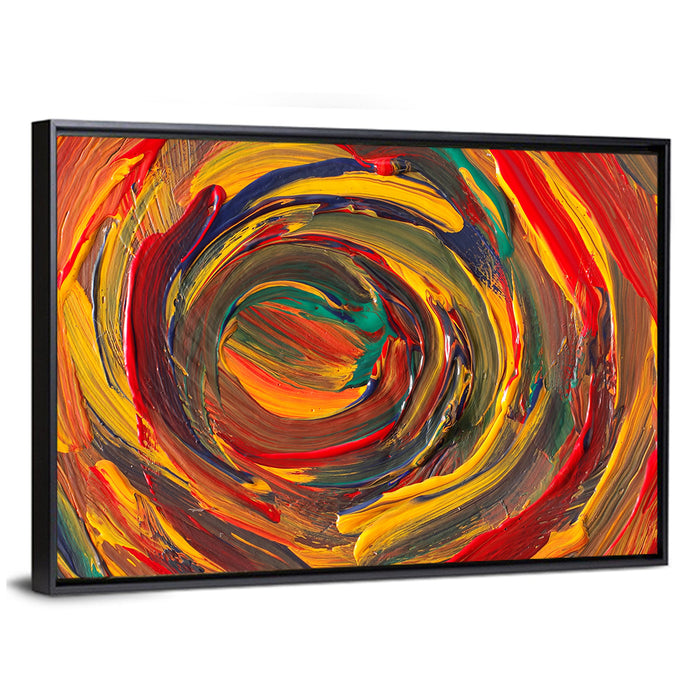Vibrant Spiral Vortex Abstract Wall Art as a framed canvas