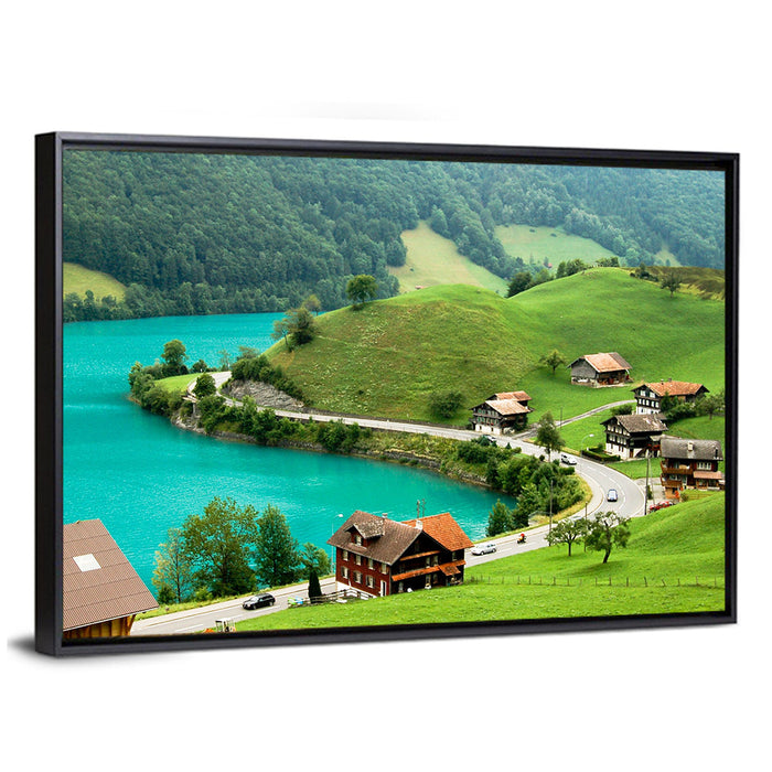 Lake Brienz Switzerland Wall Art as a framed canvas