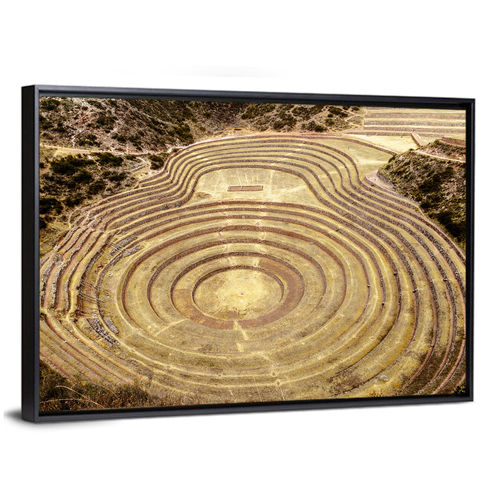 Moray Terraces, Maras Peru Wall Art as a framed canvas
