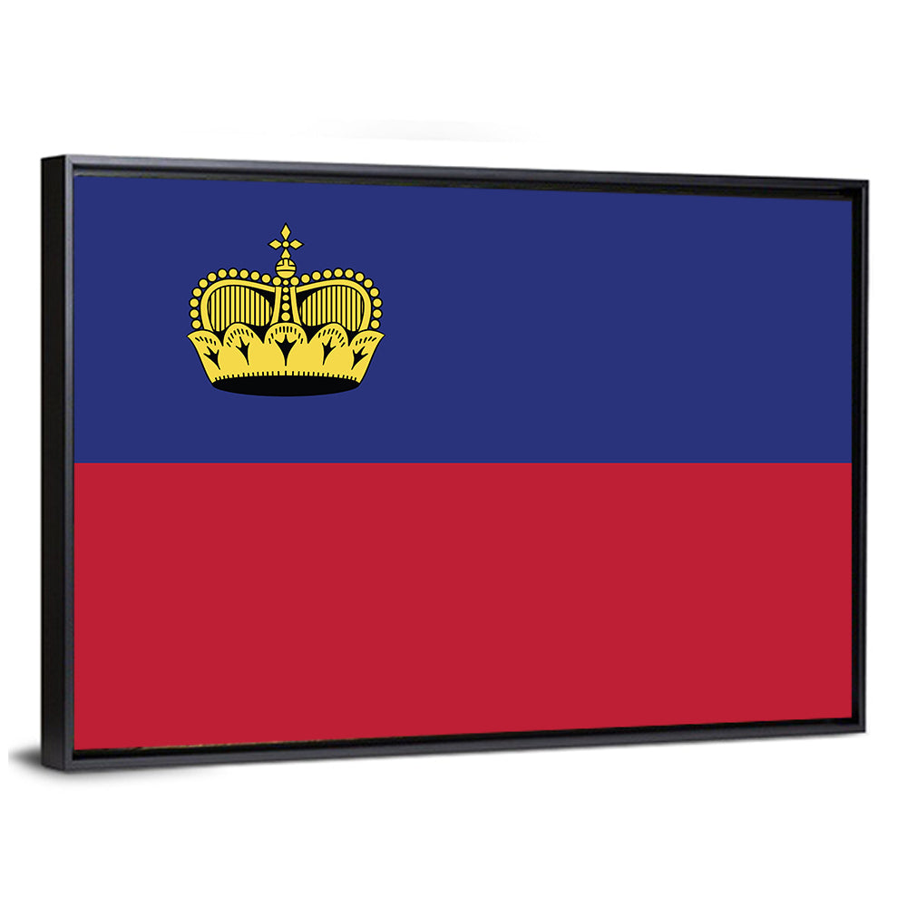Liechtenstein Flag with Gold Crown Wall Art