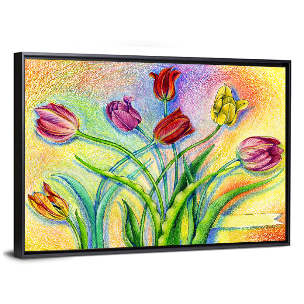 Colored Pencil Tulips Wall Art