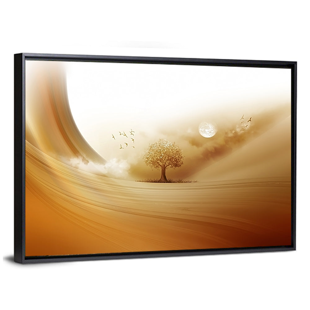 Moonlit Desert Tree Wall Art