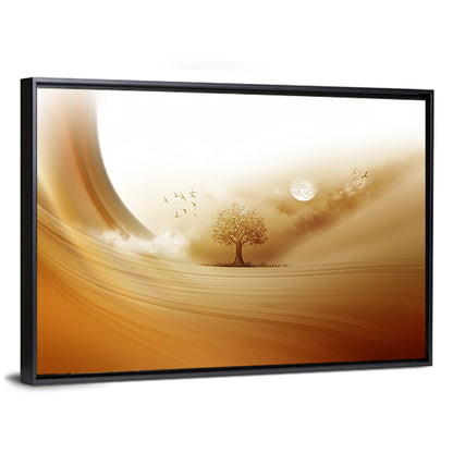 Moonlit Desert Tree Wall Art
