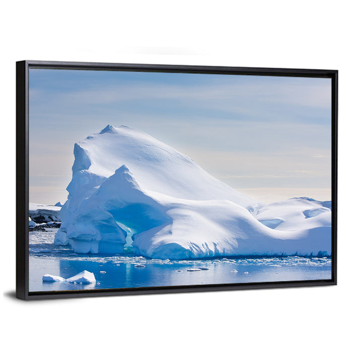 Antarctic Iceberg in Snow Wall Art as a framed canvas