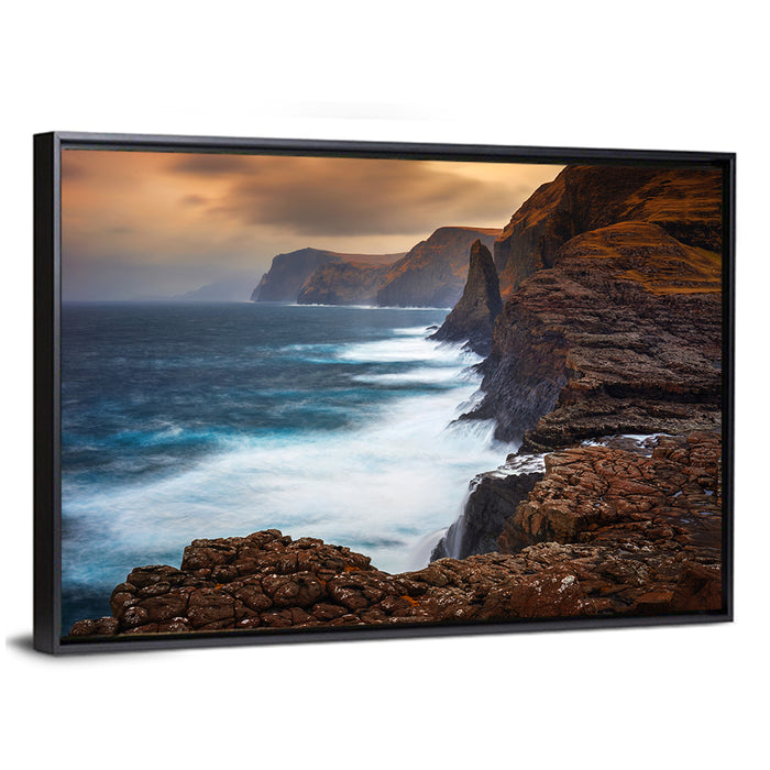 Vagar Island Coastline, Faroe Islands Wall Art as a framed canvas