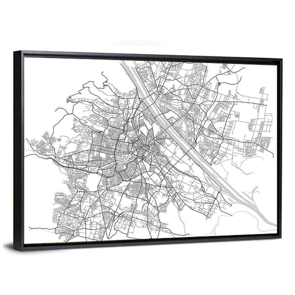 Vienna City Map Wall Art