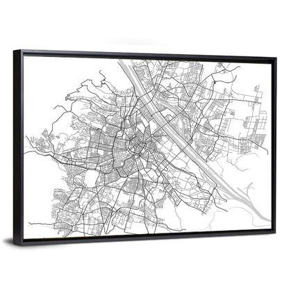 Vienna City Map Wall Art