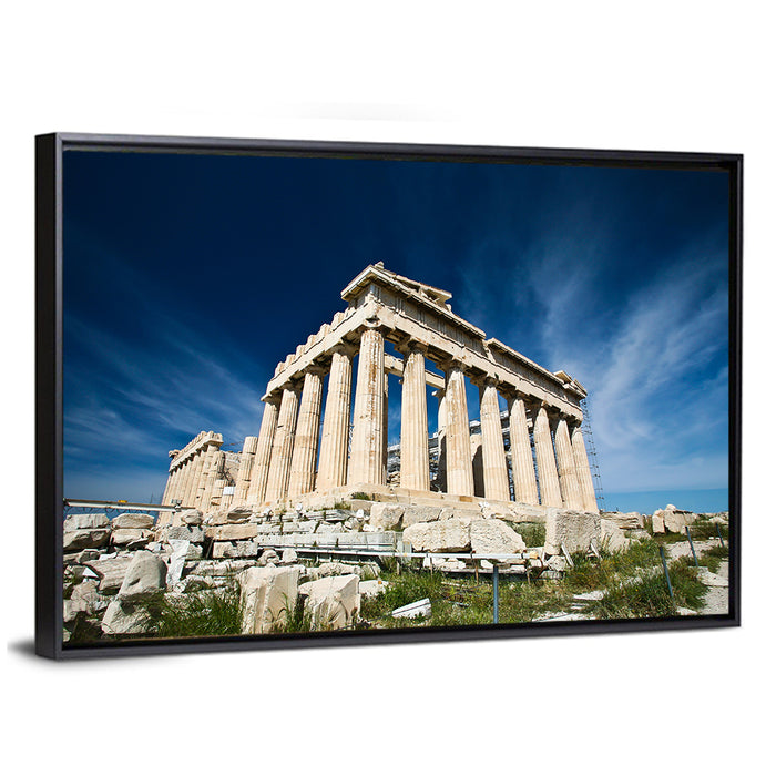 Parthenon Corner, Acropolis Athens Wall Art as a framed canvas