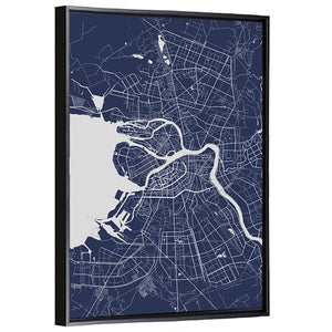 Saint Petersburg Map Wall Art