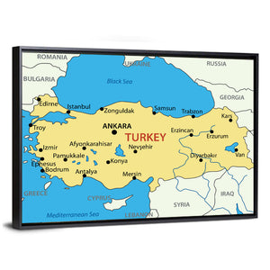 Republic of Turkey Map Wall Art