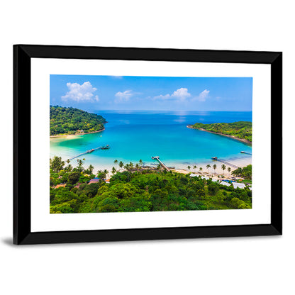 Tropical Bay with Wooden Piers Wall Art