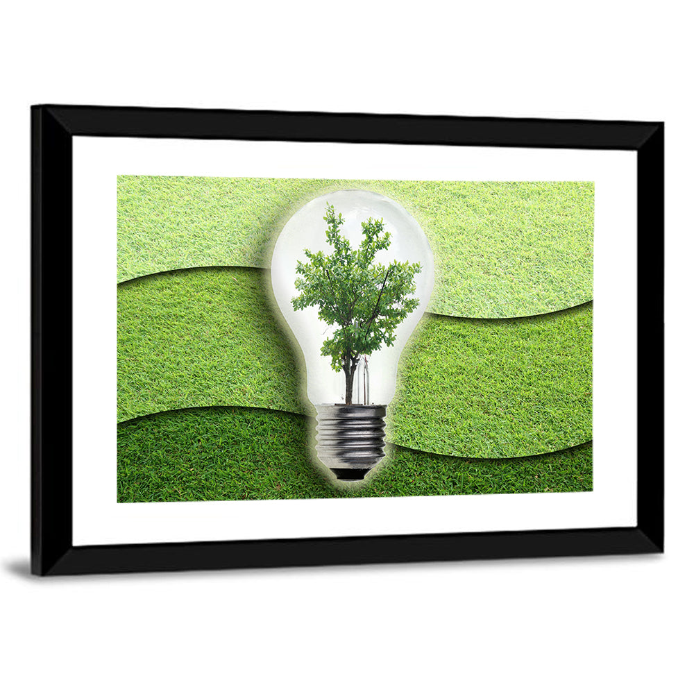 Light Bulb Tree Earth Concept Wall Art