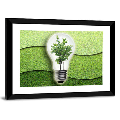 Light Bulb Tree Earth Concept Wall Art