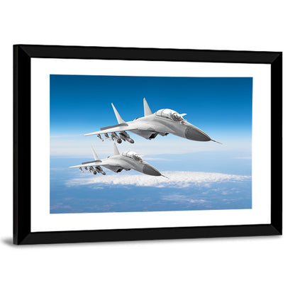 Two Fighter Jets in Formation Wall Art