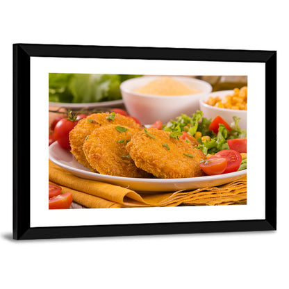 Golden Corn Cutlet Burger Wall Art