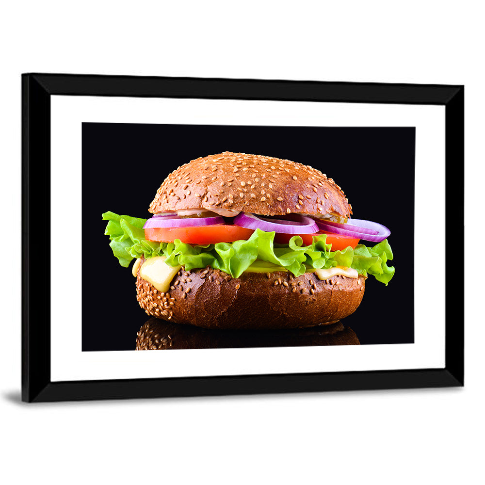 Sesame Bun Vegetarian Burger Wall Art