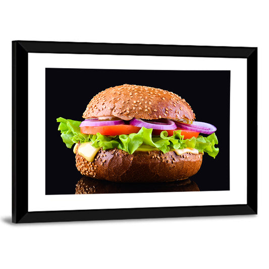Sesame Bun Vegetarian Burger Wall Art