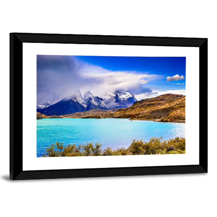 Torres Del Paine Mountain Lake Wall Art as a framed print