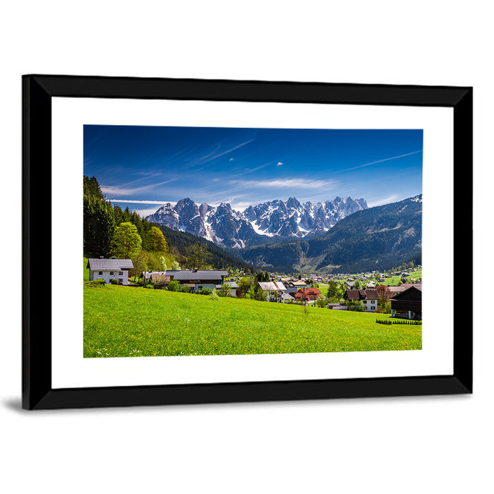 Gosau Village in Austrian Alps Wall Art as a framed print