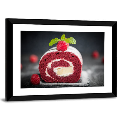 Raspberry Swiss Roll Cake Wall Art