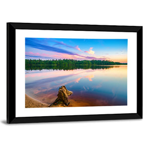 Colorful Sunset Over Forest Lake Wall Art