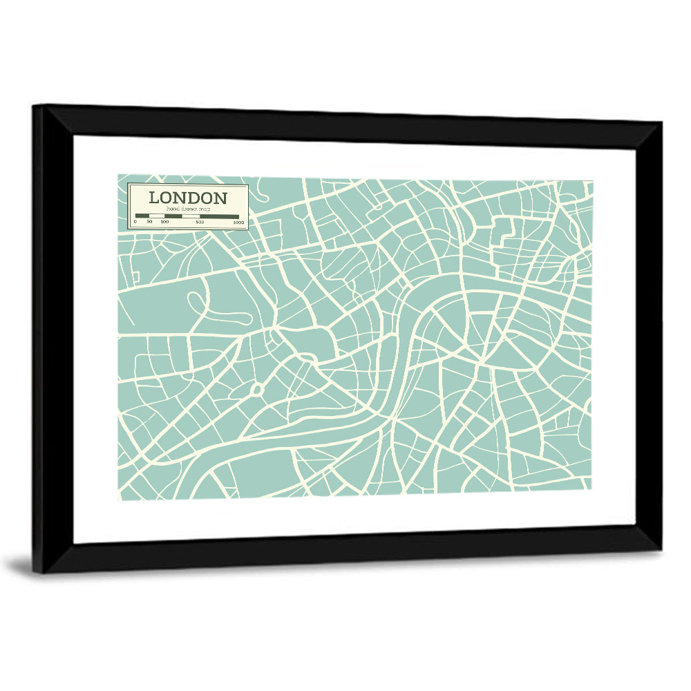 London Cartographic Map Wall Art