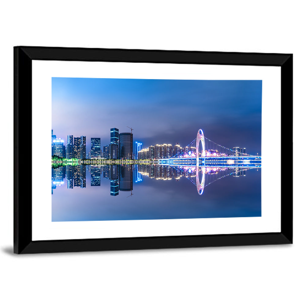 Guangzhou Skyline at Liede Bridge Wall Art