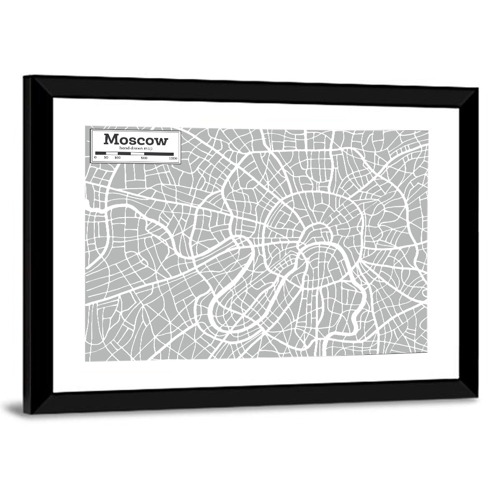 Moscow City Map Wall Art
