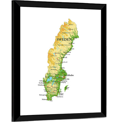Sweden Relief Map Wall Art