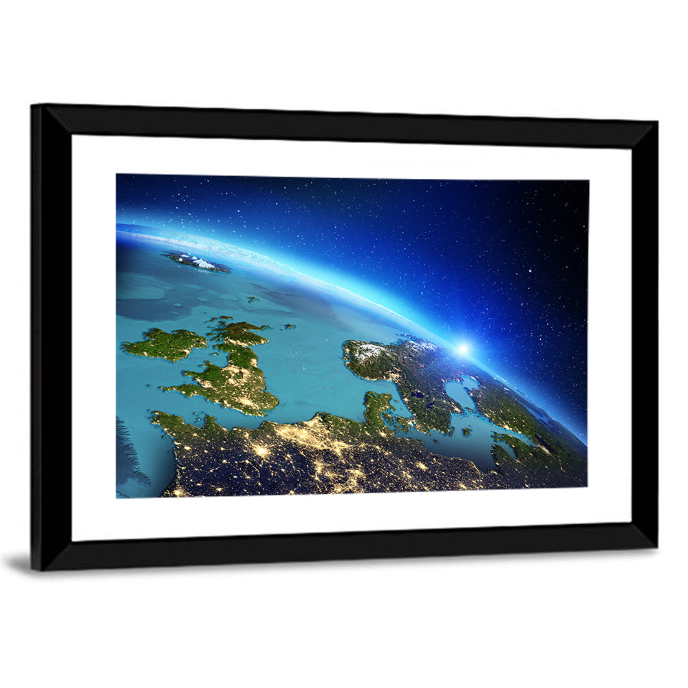 Sunrise Over Europe from Orbit Wall Art