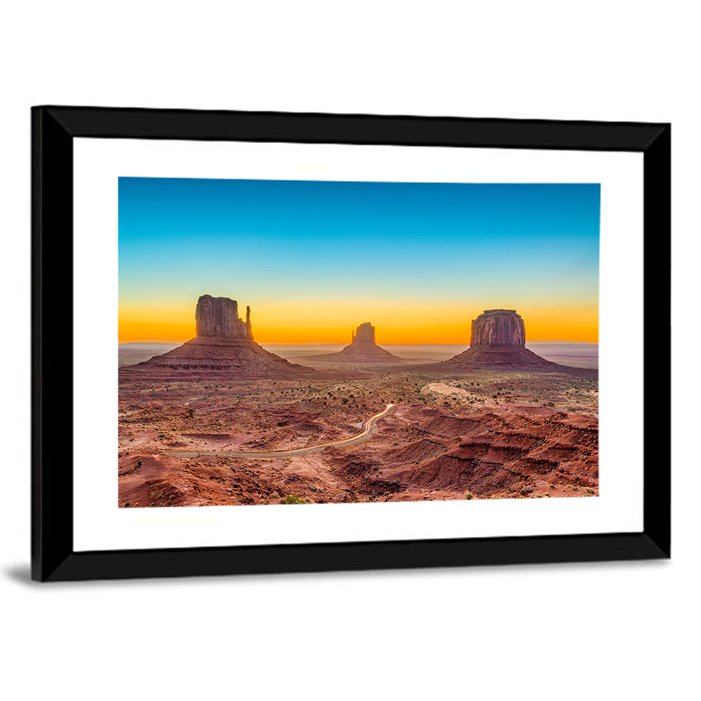 Monument Valley Sunrise with Winding Road Wall Art