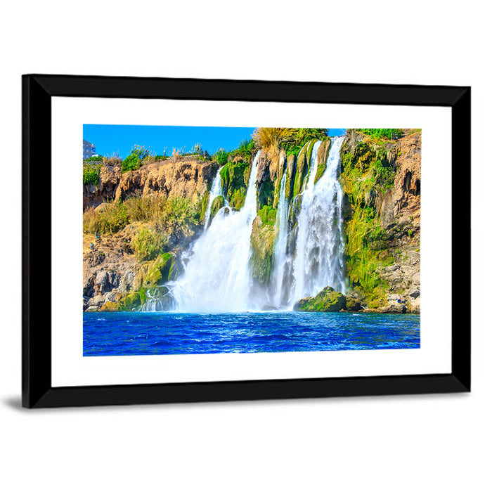 Duden Waterfalls Cliffside, Antalya Wall Art as a framed print