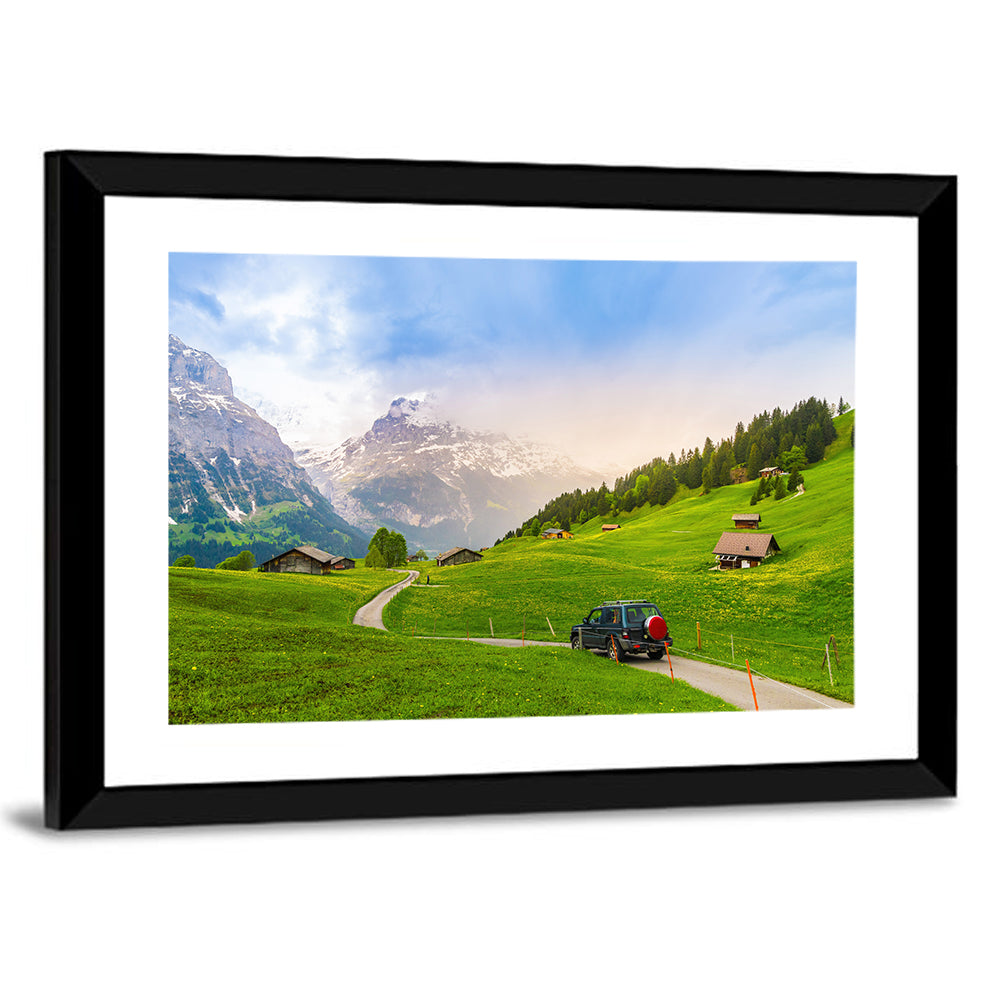 Grindelwald Alpine Village Road Wall Art
