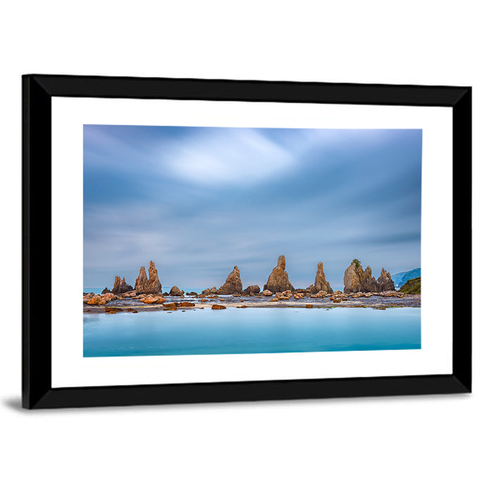 Hashigui Iwa Sea Stacks, Japan Wall Art as a framed print