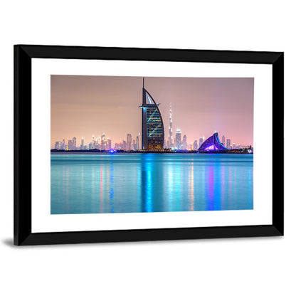 Dubai Night Skyline Wall Art