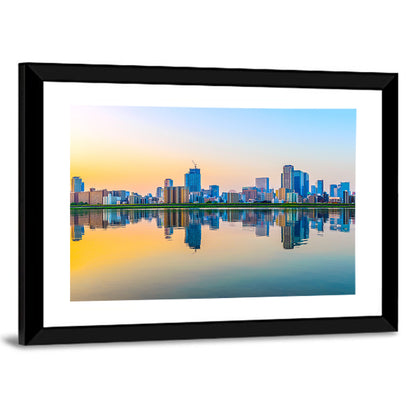 Osaka Skyline at Golden Hour Wall Art