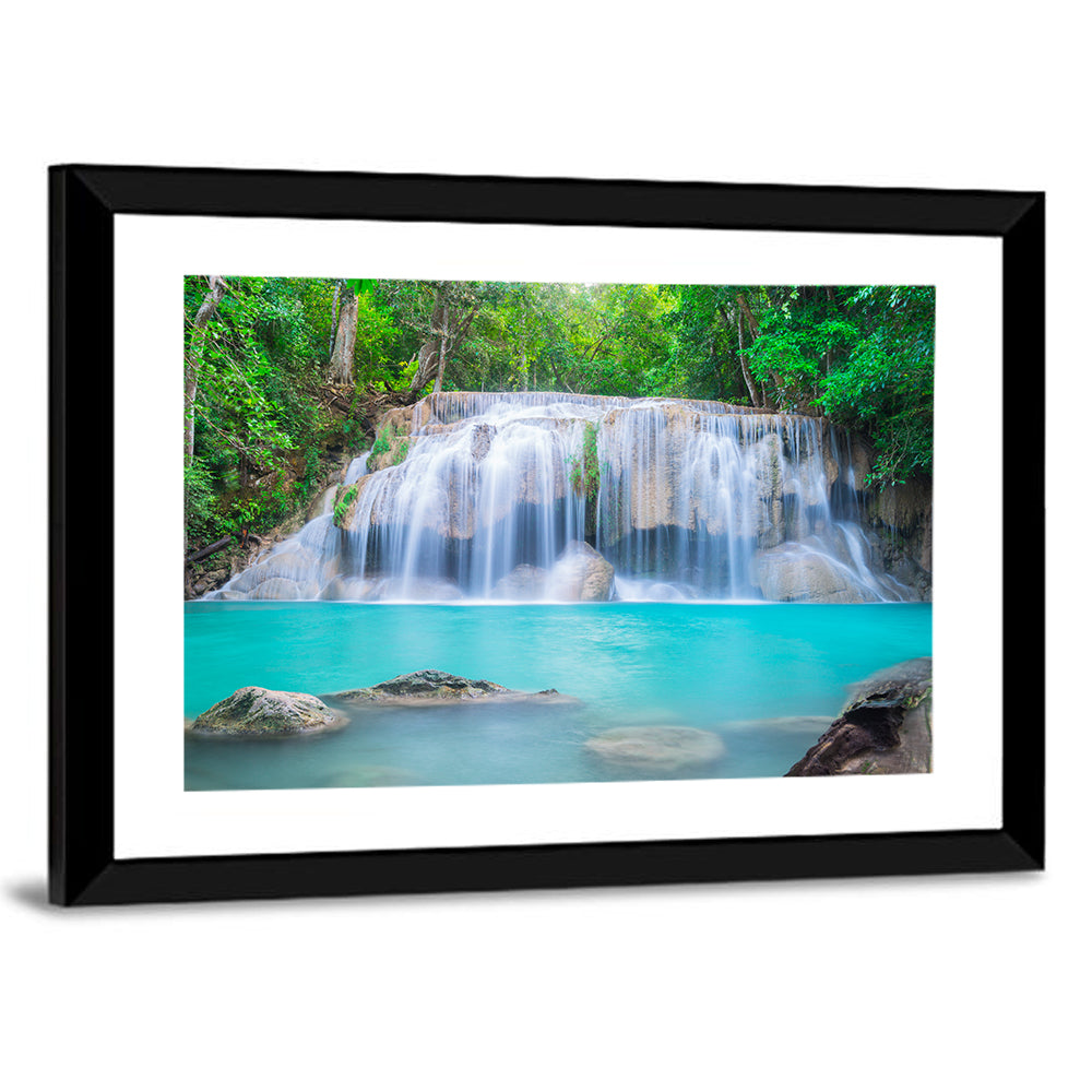 Turquoise Pool Waterfall in Thailand Wall Art