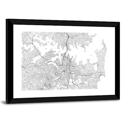 Sydney Harbour City Map Wall Art
