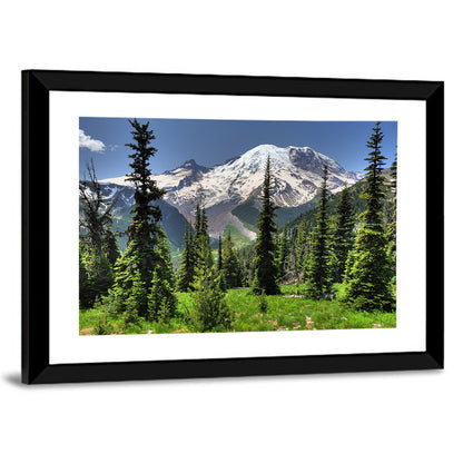 Mount Rainier Framed by Pine Trees Wall Art